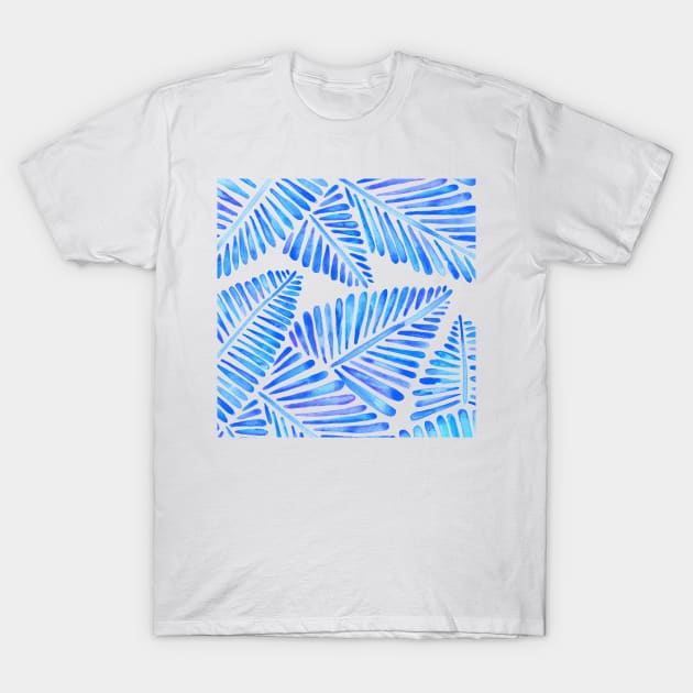 Blue Banana Leaves T-Shirt by CatCoq
